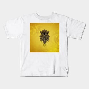 Elegant golden steampunk owl. Kids T-Shirt